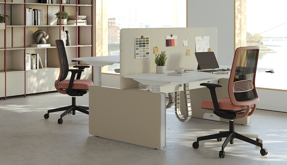 Panokato Yükseklik Ayarlı İkili Çalışma Masası