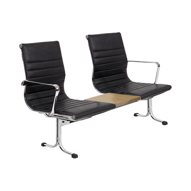 brenvora krom ayaklı sehpalı ikili bekleme koltuğu