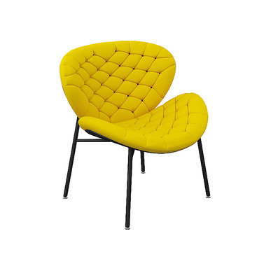 brink siyah boyalı ayak kapitoneli tekli bekleme koltuğu