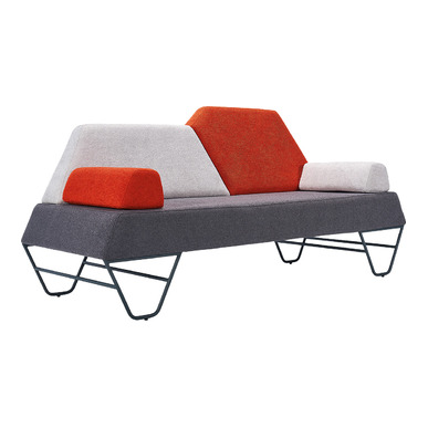 citrine kumaş döşemeli dekoratif üçlü bekleme koltuğu