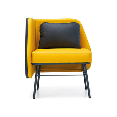 colorido deri döşemeli yastıklı tekli bekleme koltuğu - küçük detay görsel 2