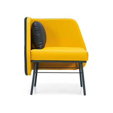 colorido deri döşemeli yastıklı tekli bekleme koltuğu - küçük detay görsel 3