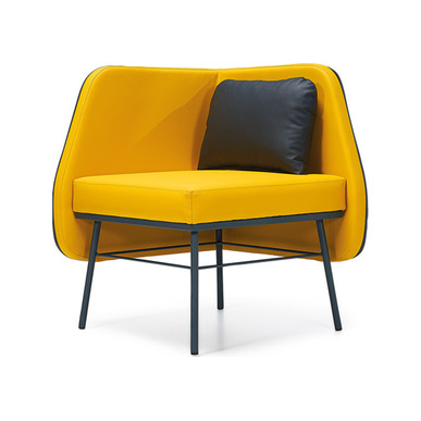 colorido deri döşemeli yastıklı tekli bekleme koltuğu