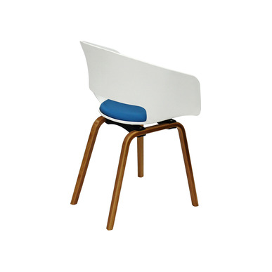 conta plus kontra ahşap ayak beyaz gövde oturak döşemeli bekleme koltuğu - küçük detay görsel 2