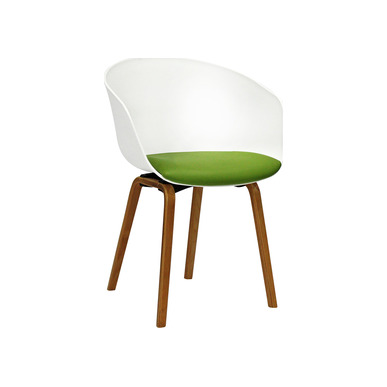 conta plus kontra ahşap ayak beyaz oturak döşemeli bekleme koltuğu