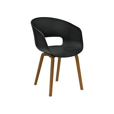 conta plus kontra ahşap ayak siyah bekleme koltuğu