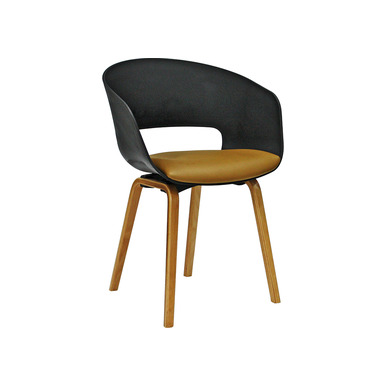 conta plus kontra ahşap ayak siyah gövde oturak döşemeli bekleme koltuğu