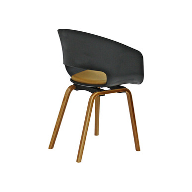 conta plus kontra ahşap ayak siyah gövde oturak döşemeli bekleme koltuğu - küçük detay görsel 2