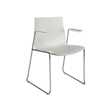 coon beyaz plastik krom sandalye