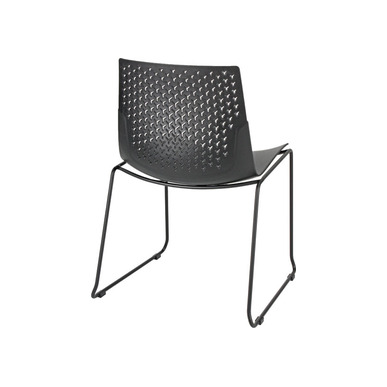 coon siyah plastik boyalı kolsuz sandalye - küçük detay görsel 2