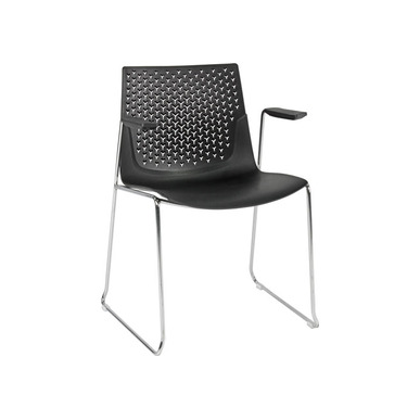 coon siyah plastik krom sandalye