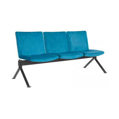 durance boyalı metal ayak kolsuz üçlü bekleme koltuğu