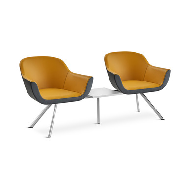 folado derili krom ayak ikili sehpalı bekleme koltuğu