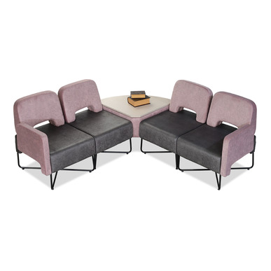 garia tel ayaklı dekoratif kolsuz tekli koltuk - küçük detay görsel 2