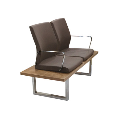 gloss krom ayaklı ikili bekleme koltuğu