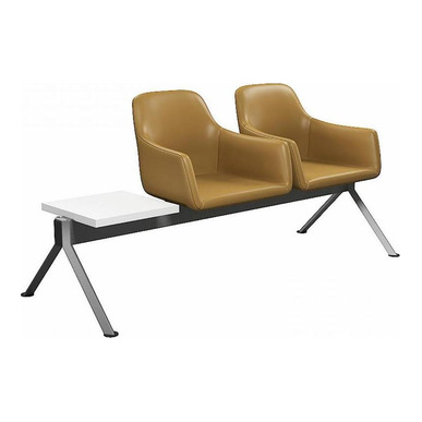 inside boyalı üçgen profil ayak ikili yan sehpalı bekleme koltuğu