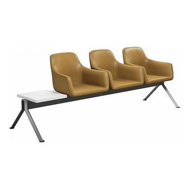 inside boyalı üçgen profil ayak yan sehpalı üçlü bekleme koltuğu