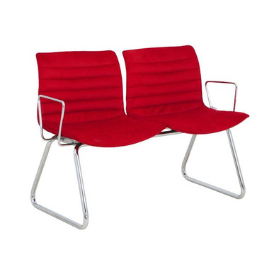 journey döşemeli krom kol ayak ikili bekleme koltuğu