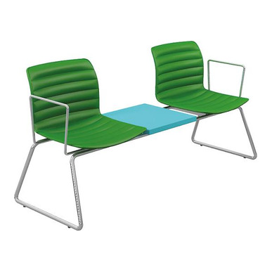 journey döşemeli krom kol ayak ikili sehpalı bekleme koltuğu