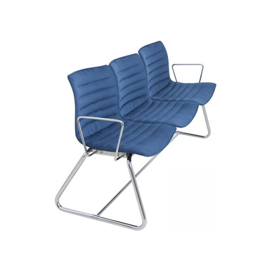 journey döşemeli krom kol ayak üçlü bekleme koltuğu