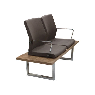 liravento krom ayaklı ikili bekleme koltuğu