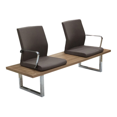 liravento krom ayaklı ikili sehpalı bekleme koltuğu