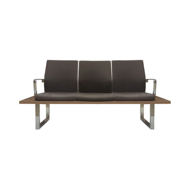 liravento krom ayaklı üçlü bekleme koltuğu