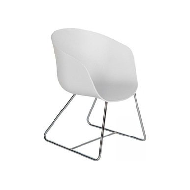 massive beyaz plastik gövde krom ayak bekleme koltuğu