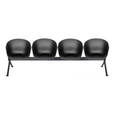 massive siyah plastik gövde dörtlü bekleme koltuğu