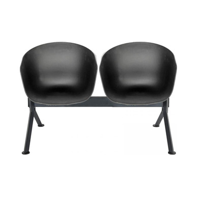 massive siyah plastik gövde ikili bekleme koltuğu
