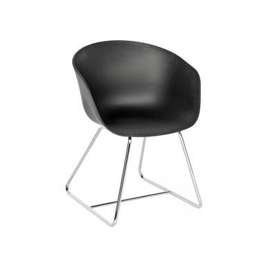 massive siyah plastik gövde krom ayak bekleme koltuğu