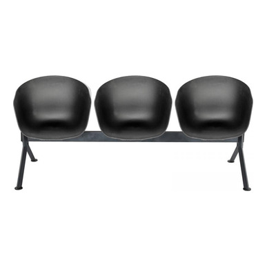 massive siyah plastik gövde üçlü bekleme koltuğu