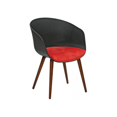 massived döşemeli siyah plastik gövde 4lü ahşap ayak bekleme koltuğu