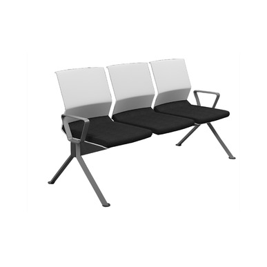 moor metal kol ayak beyaz plastik gövde üçlü bekleme koltuğu - küçük detay görsel 2