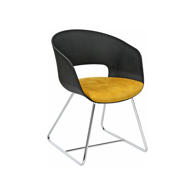 pendy plus siyah oturak döşemeli krom bekleme koltuğu