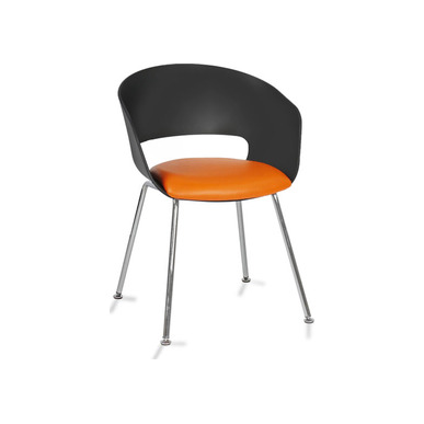 pendy plus siyah oturak döşemeli krom pingo ayak bekleme koltuğu