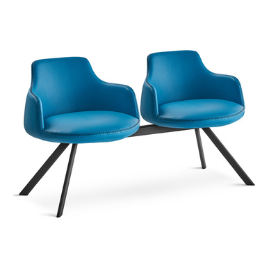 povar deri döşemeli ikili bekleme koltuğu