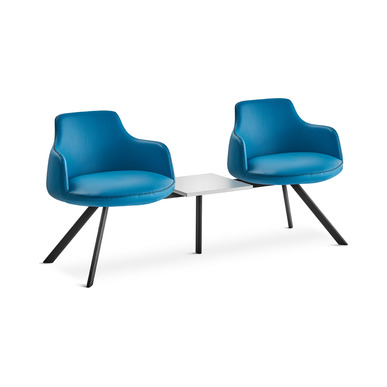 povar deri döşemeli ikili sehpalı bekleme koltuğu