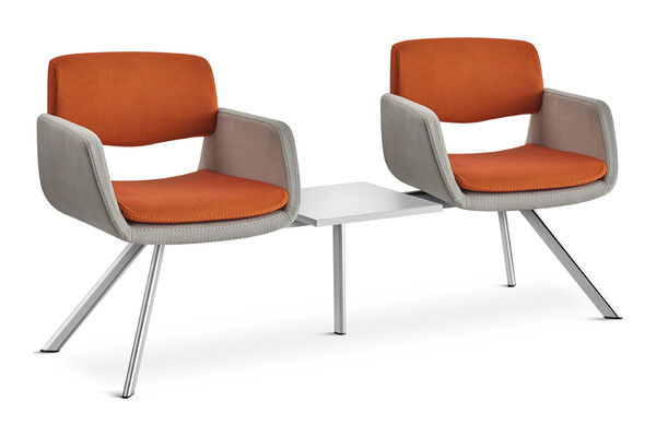 reser krom ayak minderli ikili sehpalı bekleme koltuğu