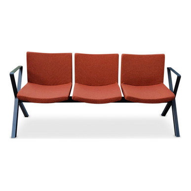 rook boyalı ayaklı üçlü bekleme koltuğu