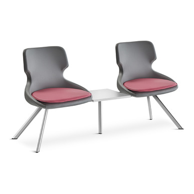 terce krom ayaklı ikili sehpalı bekleme koltuğu