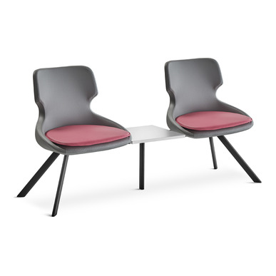 terce metal profil ayaklı sehpalı ikili bekleme koltuğu