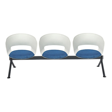 tereos plus beyaz gövde oturak döşemeli üçlü bekleme koltuğu