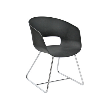 tereos plus siyah plastik gövde krom çerçeve ayak bekleme koltuğu