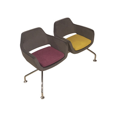 terravio krom ayaklı ikili bekleme koltuğu