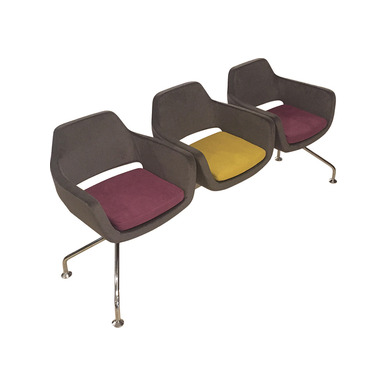 terravio krom ayaklı üçlü bekleme koltuğu