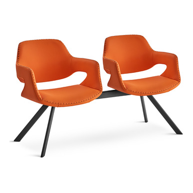 wick dekoratif derili ikili bekleme koltuğu