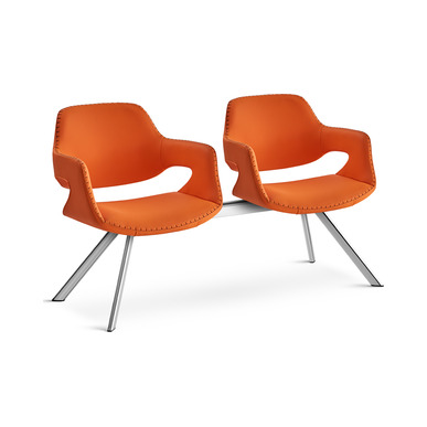 wick krom ayak modern ikili bekleme koltuğu