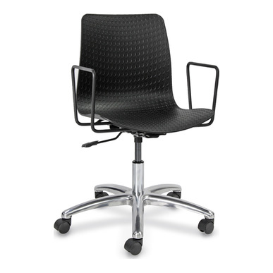 chais siyah alüminyum yıldız ayak boyalı kol şef koltuğu