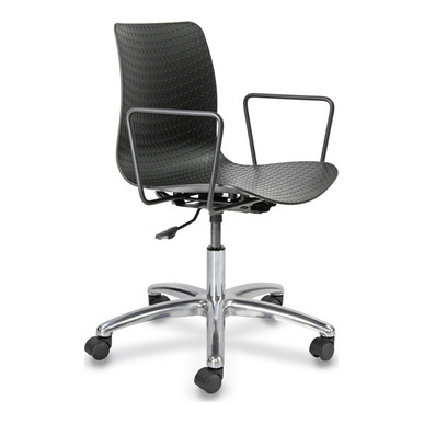 Chais Siyah Alüminyum Yıldız Ayak Boyalı Kol Şef Koltuğu - küçük detay görsel 3 - Çalışma Koltukları